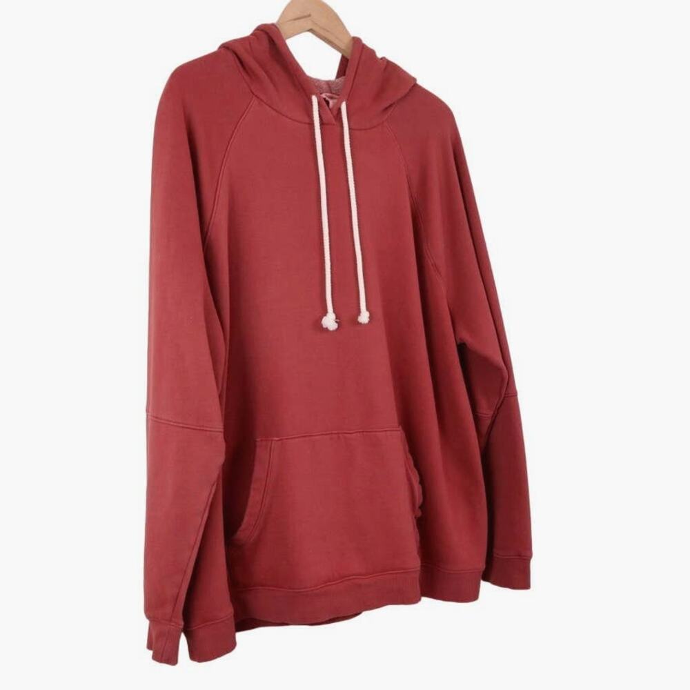 Goodthreads Men's XXL Pullover Fleece Hoodie Tunnel Pockets Red Orange - Picture 2 of 10